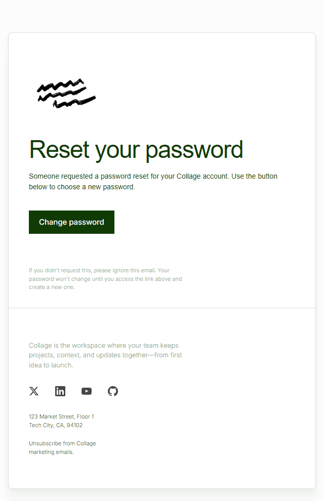 Password Reset · Matte email template preview