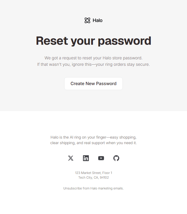 Password Reset · Studio email template preview