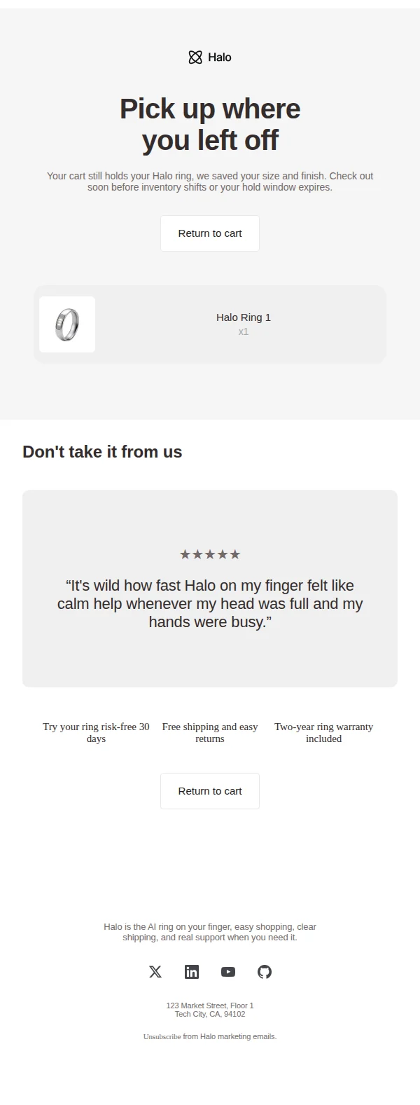 The same email in our Outlook Classic simulation after AI Fix: Arial, rounded cards and buttons rebuilt in VML, spacing close to the design.