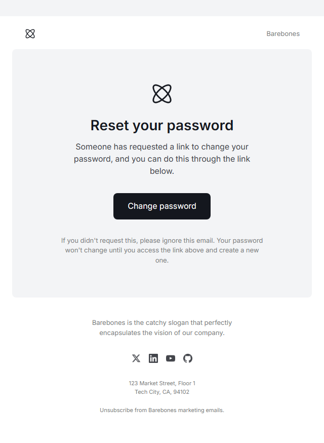 Password Reset · Barebone