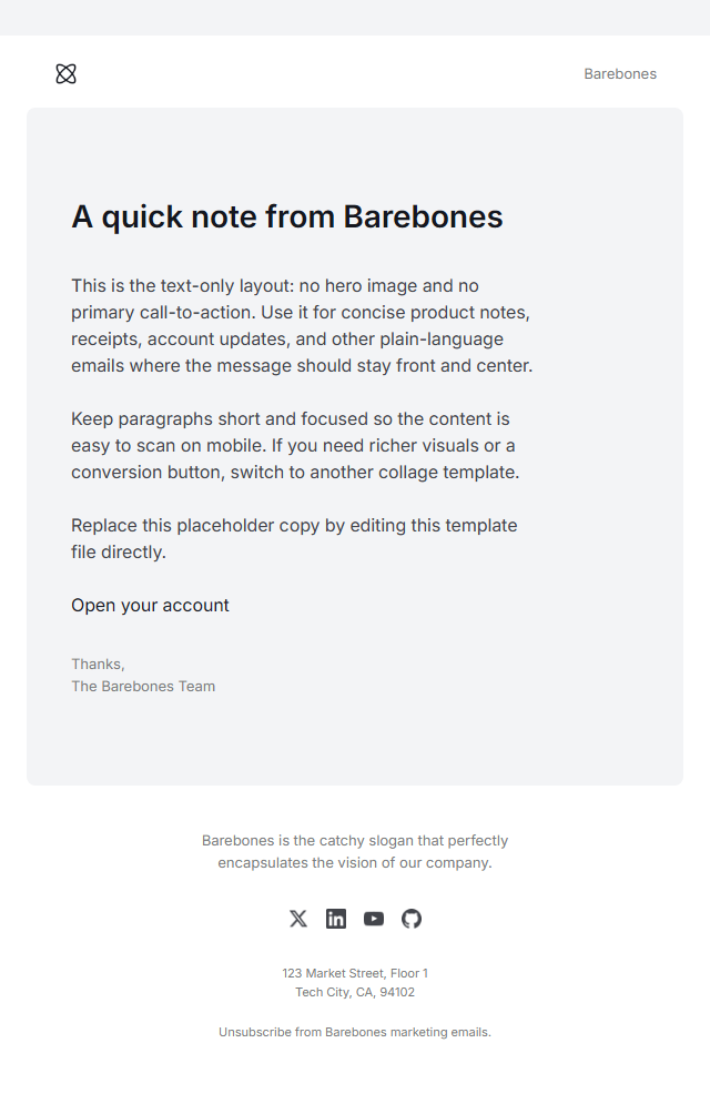 Text Only · Barebone