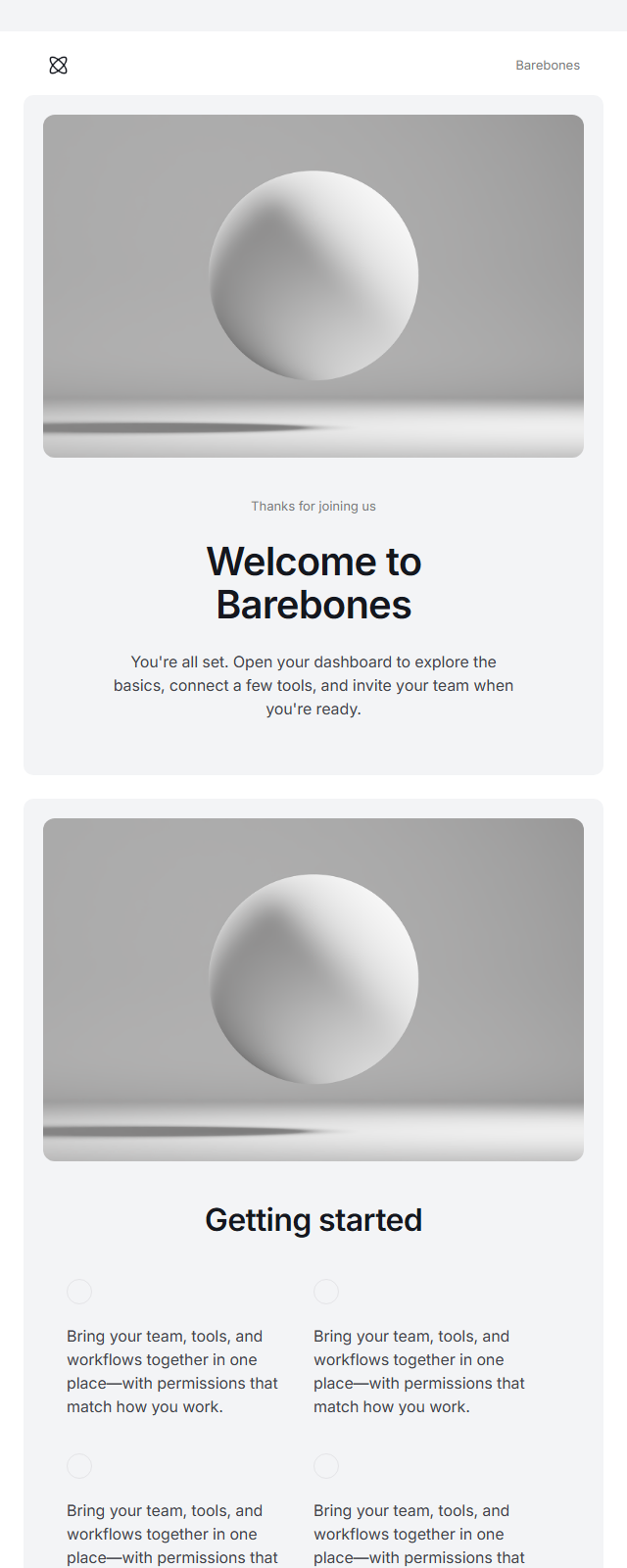 Welcome · Barebone