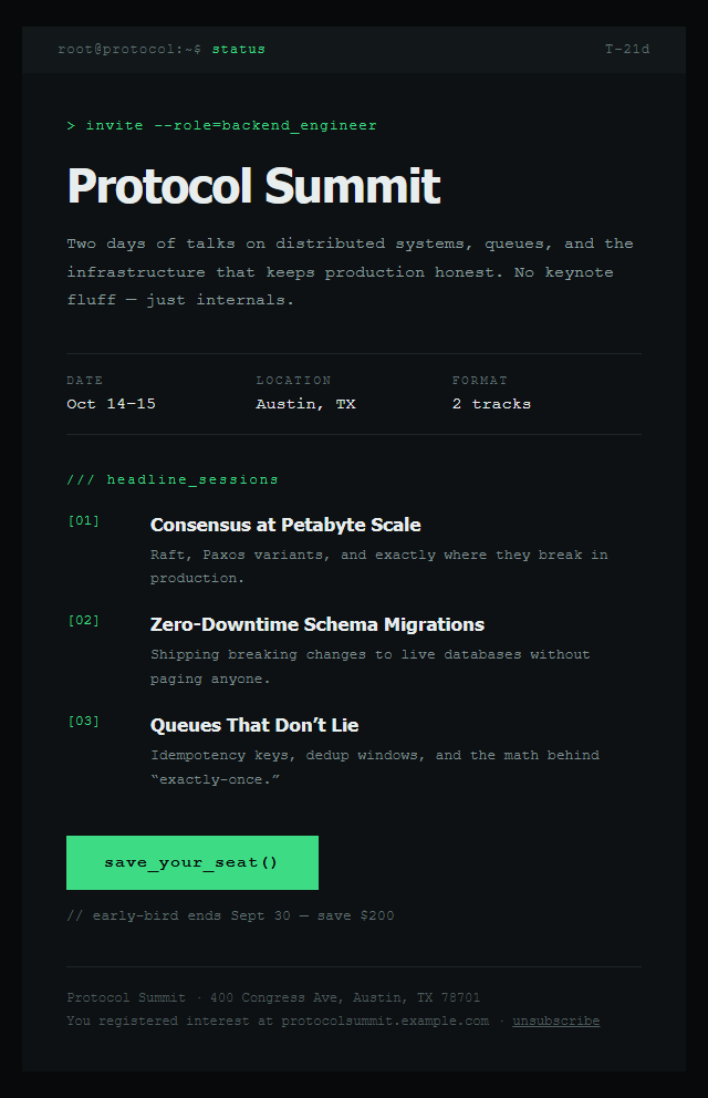 Event Invite · Techy
