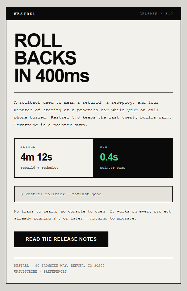 Feature Launch · Brutalist