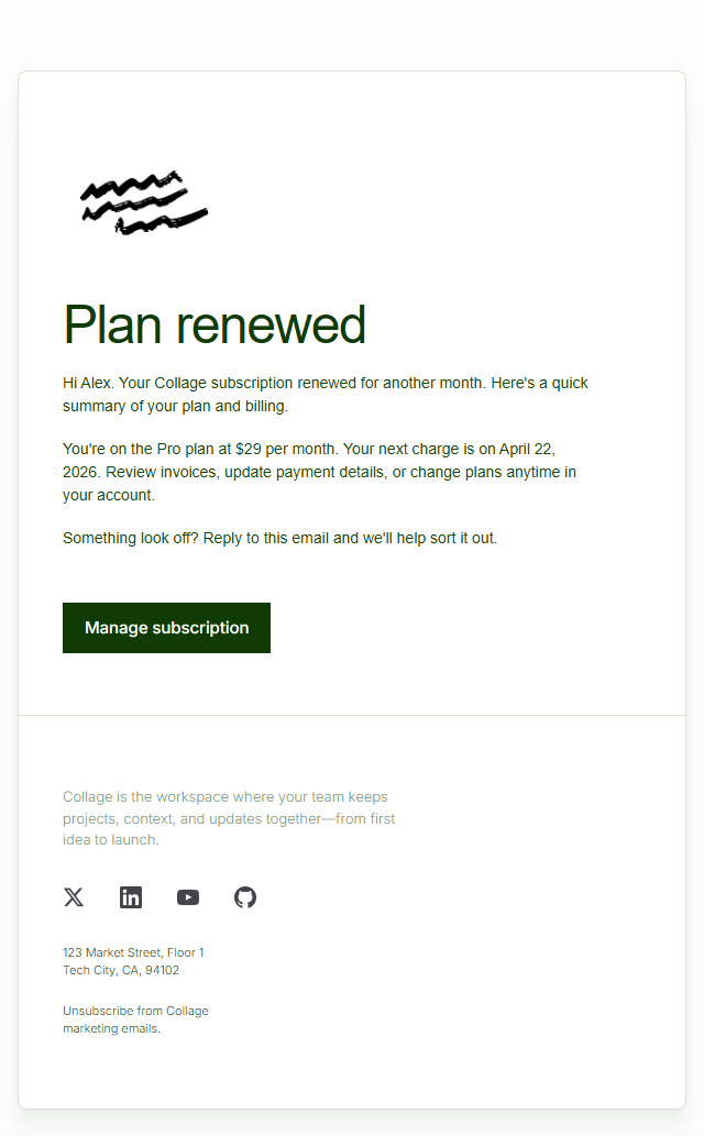 Subscription Update · Matte
