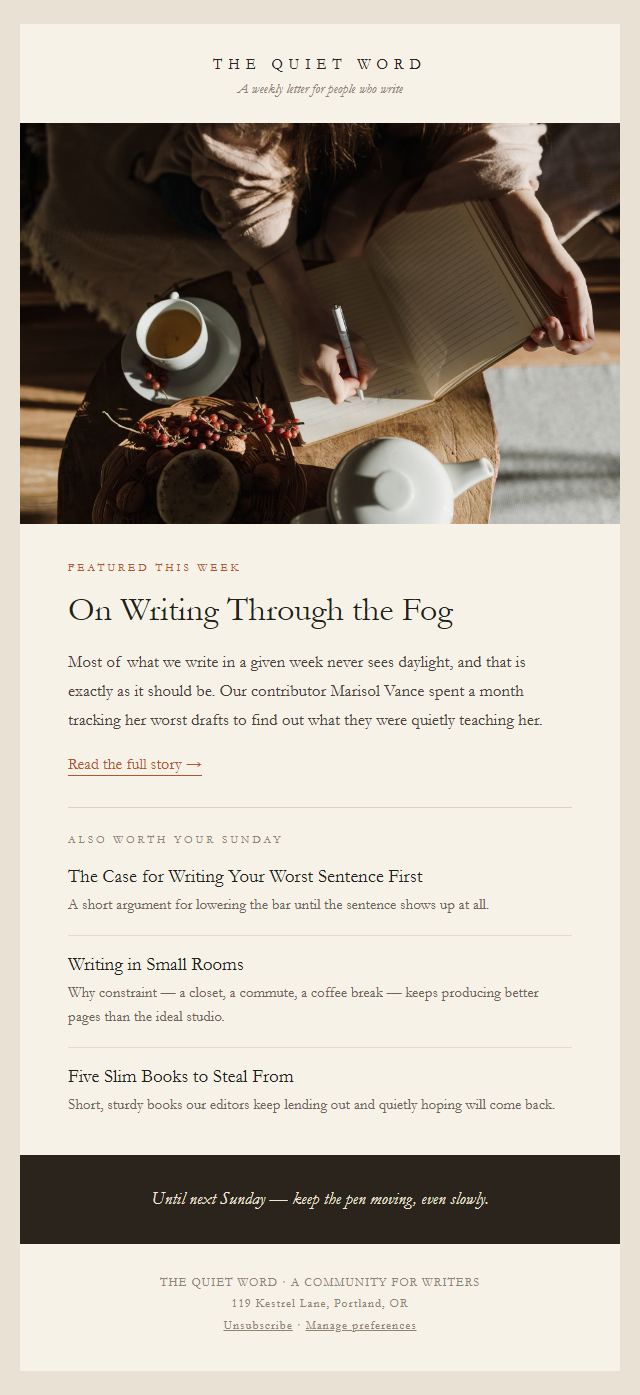 Newsletter · Warm