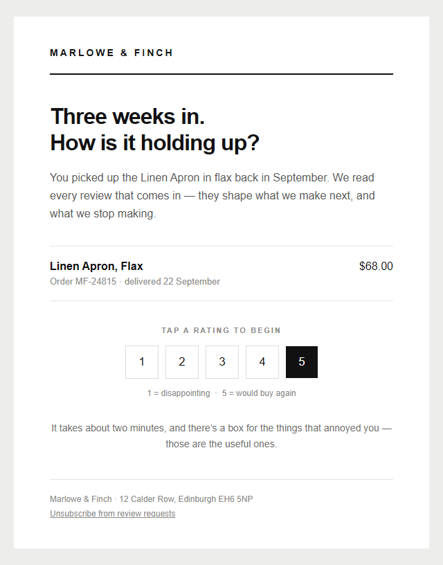 Review Request · Minimal
