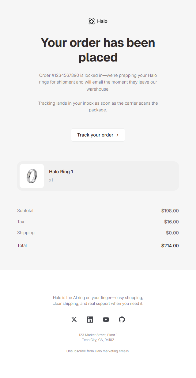 Order Confirmation · Studio