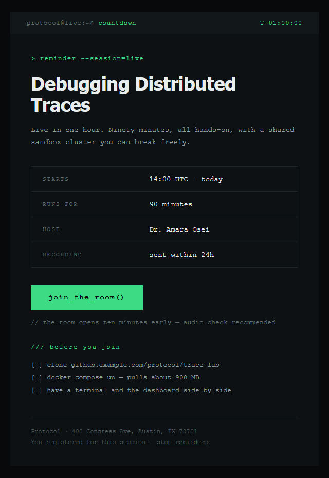 Webinar Reminder · Techy